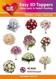 Easy 3D Toppers Bridal Bouquet 10 udstandsede motiver med glimmer